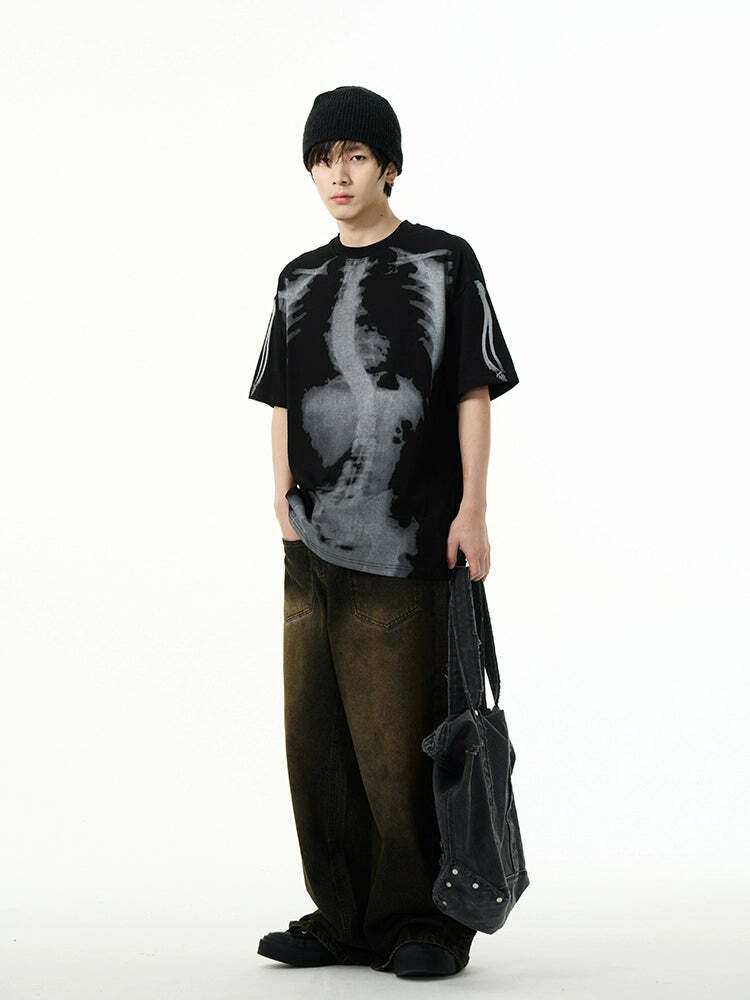 HJK Exclusive X-Ray Tee - Y2K Summer Grunge, 90s Retro, Gothic Y2K, Baby Tees, Y2