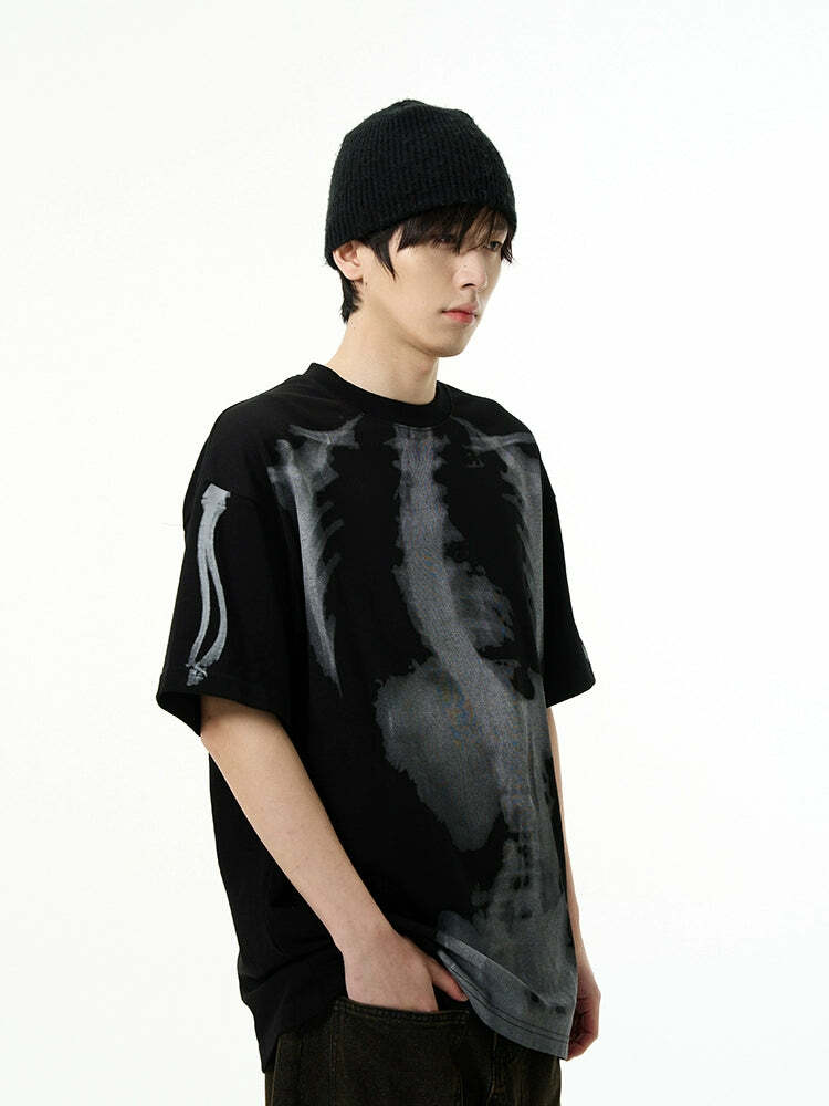 HJK Exclusive X-Ray Tee - Y2K Summer Grunge, 90s Retro, Gothic Y2K, Baby Tees, Y2