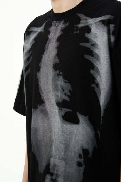 HJK Exclusive X-Ray Tee - Y2K Summer Grunge, 90s Retro, Gothic Y2K, Baby Tees, Y2