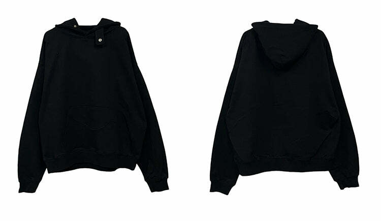HJK Exclusive Y2K Grunge Button Latch Hoodie - Retro 90s Fashion, Summer & Party Outfits