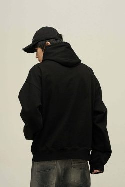 HJK Exclusive Y2K Grunge Button Latch Hoodie - Retro 90s Fashion, Summer & Party Outfits