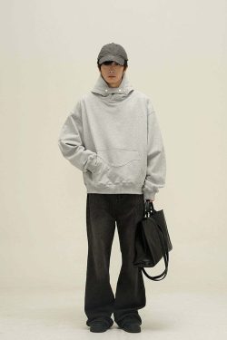 HJK Exclusive Y2K Grunge Button Latch Hoodie - Retro 90s Fashion, Summer & Party Outfits