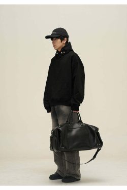 HJK Exclusive Y2K Grunge Button Latch Hoodie - Retro 90s Fashion, Summer & Party Outfits