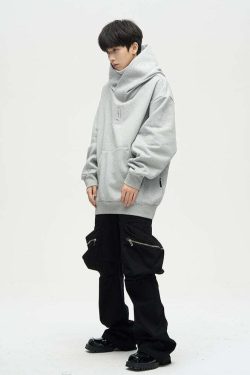 HJK Exclusive Y2K Grunge Double Panel Hooded Jacket - 90s Retro Summer & Party Outfit