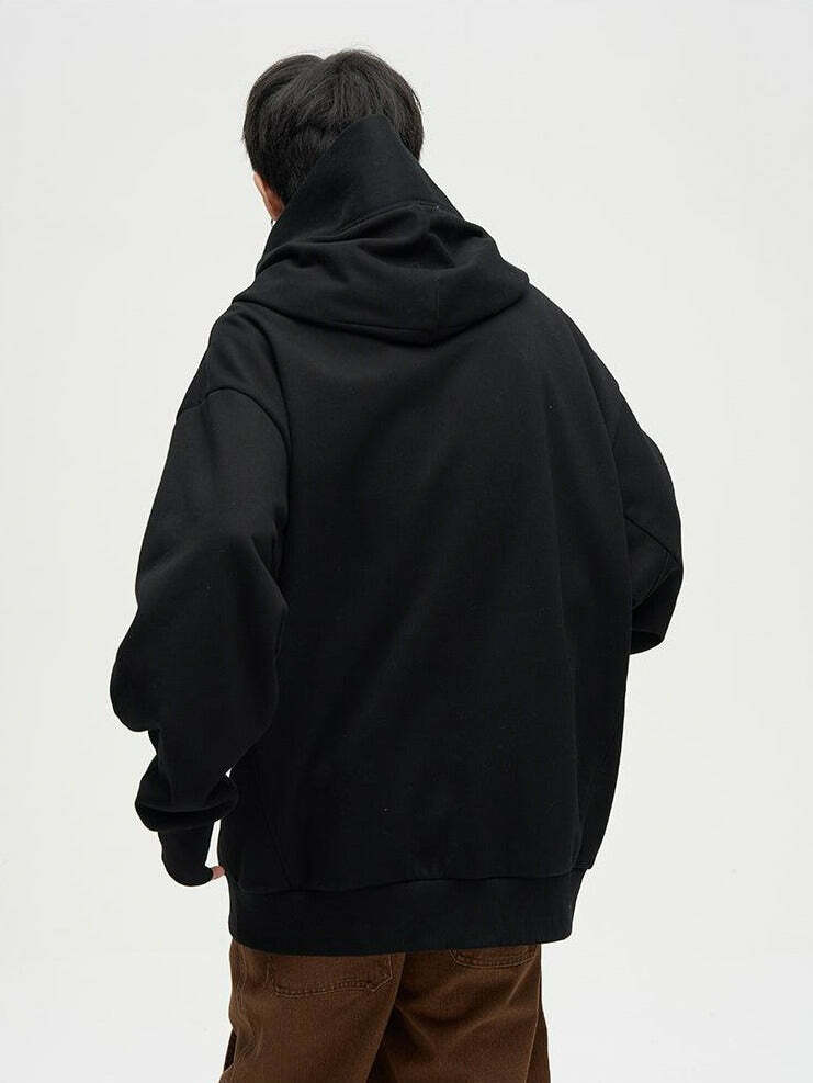 HJK Exclusive Y2K Grunge Double Panel Hooded Jacket - 90s Retro Summer & Party Outfit