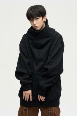 HJK Exclusive Y2K Grunge Double Panel Hooded Jacket - 90s Retro Summer & Party Outfit