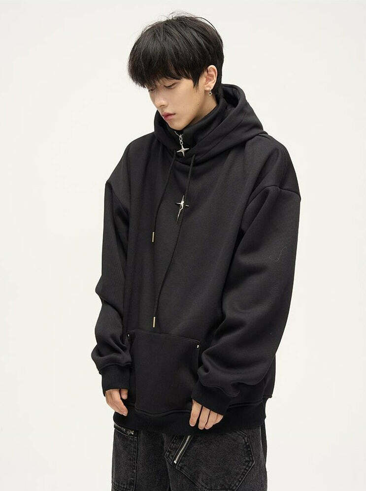 HJK Exclusive Y2K Grunge Double Panel Hooded Zip Jacket - 90s Retro Summer Fashion Outfit