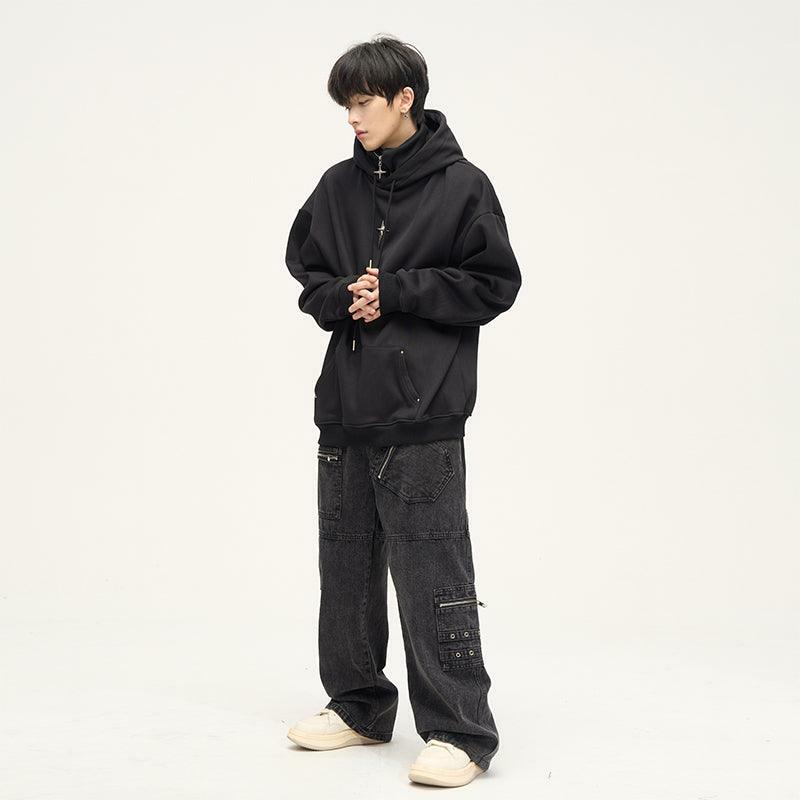 HJK Exclusive Y2K Grunge Double Panel Hooded Zip Jacket - 90s Retro Summer Fashion Outfit