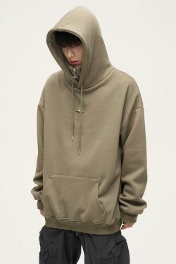 HJK Exclusive Y2K Grunge Double Panel Hooded Zip Jacket - 90s Retro Summer Fashion Outfit