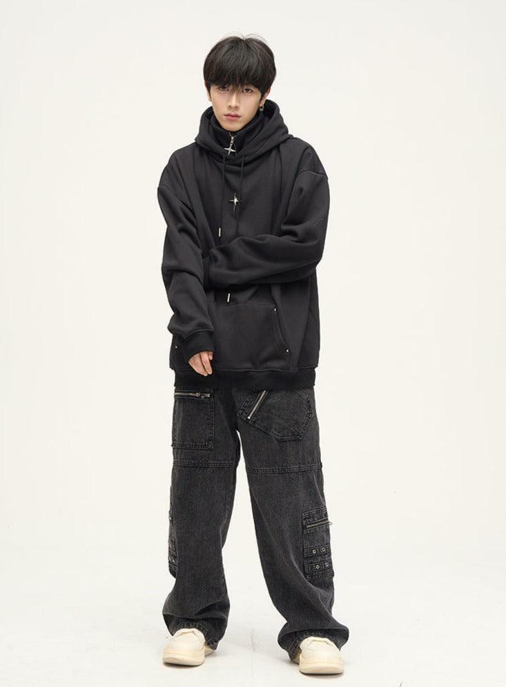 HJK Exclusive Y2K Grunge Double Panel Hooded Zip Jacket - 90s Retro Summer Fashion Outfit