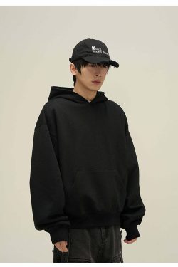 HJK Exclusive Y2K Grunge Paneled Hoodie - Retro 90s Fashion, Summer & Party Outfits