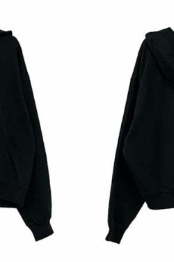 HJK Exclusive Y2K Grunge Paneled Hoodie - Retro 90s Fashion, Summer & Party Outfits