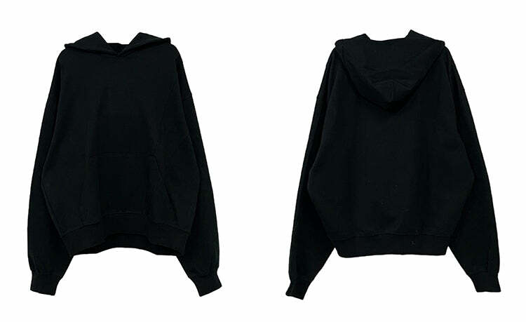 HJK Exclusive Y2K Grunge Paneled Hoodie - Retro 90s Fashion, Summer & Party Outfits