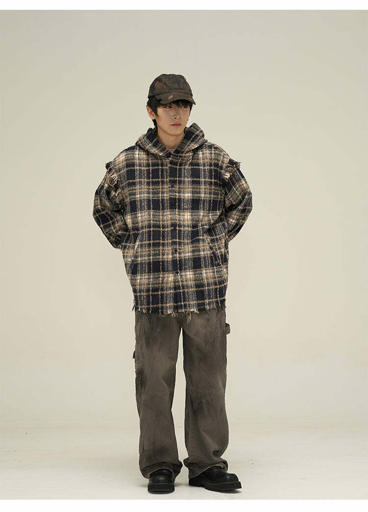 HJK Exclusive Y2K Hooded Devil Flannel - 90s Grunge, Retro, Gothic, Summer & Party Outfits