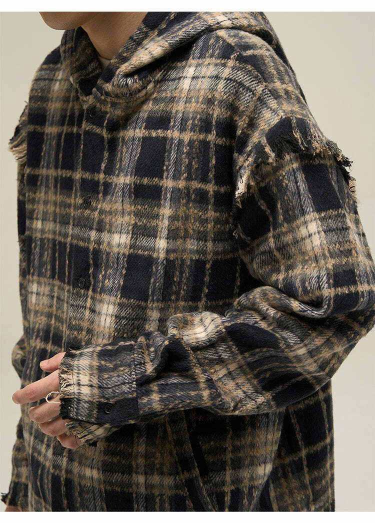 HJK Exclusive Y2K Hooded Devil Flannel - 90s Grunge, Retro, Gothic, Summer & Party Outfits