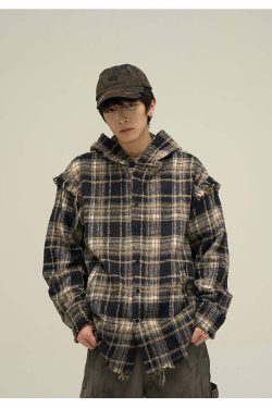 HJK Exclusive Y2K Hooded Devil Flannel - 90s Grunge, Retro, Gothic, Summer & Party Outfits