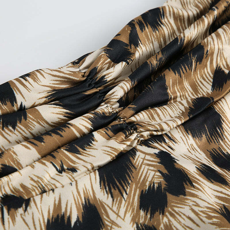 Hollyn Leopard Print Mesh Skirt Set - Y2K Summer Grunge Outfit, 90s Fashion, Retro Style