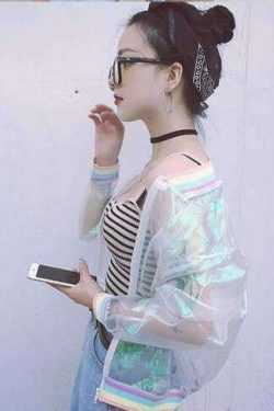 Holographic Rainbow Jacket - Y2K Summer, 90s Fashion, Grunge, Retro, Pastel Goth, Y2K Party Outfit