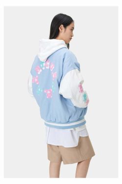 HTCU Kuma Varsity Jacket - Y2K Summer, 90s Grunge, Retro 70s, Pastel Goth, Y2K