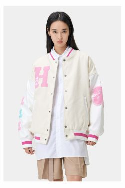 HTCU Kuma Varsity Jacket - Y2K Summer, 90s Grunge, Retro 70s, Pastel Goth, Y2K