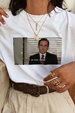 I Am Dead Inside Michael Scott Shirt - Y2K Grunge 90s Retro Summer Outfit for Women