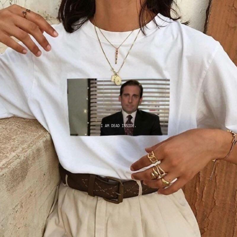 I Am Dead Inside Michael Scott Shirt - Y2K Grunge 90s Retro Summer Outfit for Women