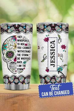 I Am The Storm Sugar Skull Stainless Steel Tumbler - Y2K Grunge, 90s Retro, Gothic Pastel Goth