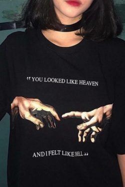 I FELT LIKE HELL T-SHIRT - Y2K Grunge, 90s Fashion, Retro Style, Gothic Y2K,