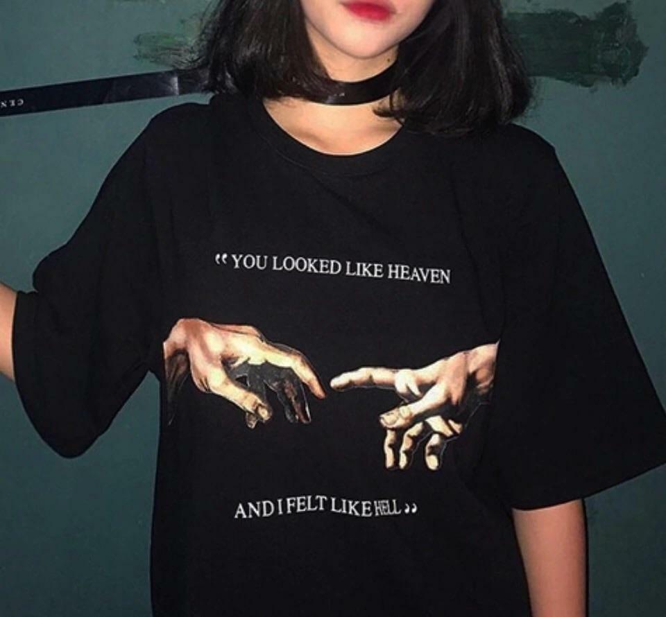 I FELT LIKE HELL T-SHIRT - Y2K Grunge, 90s Fashion, Retro Style, Gothic Y2K,