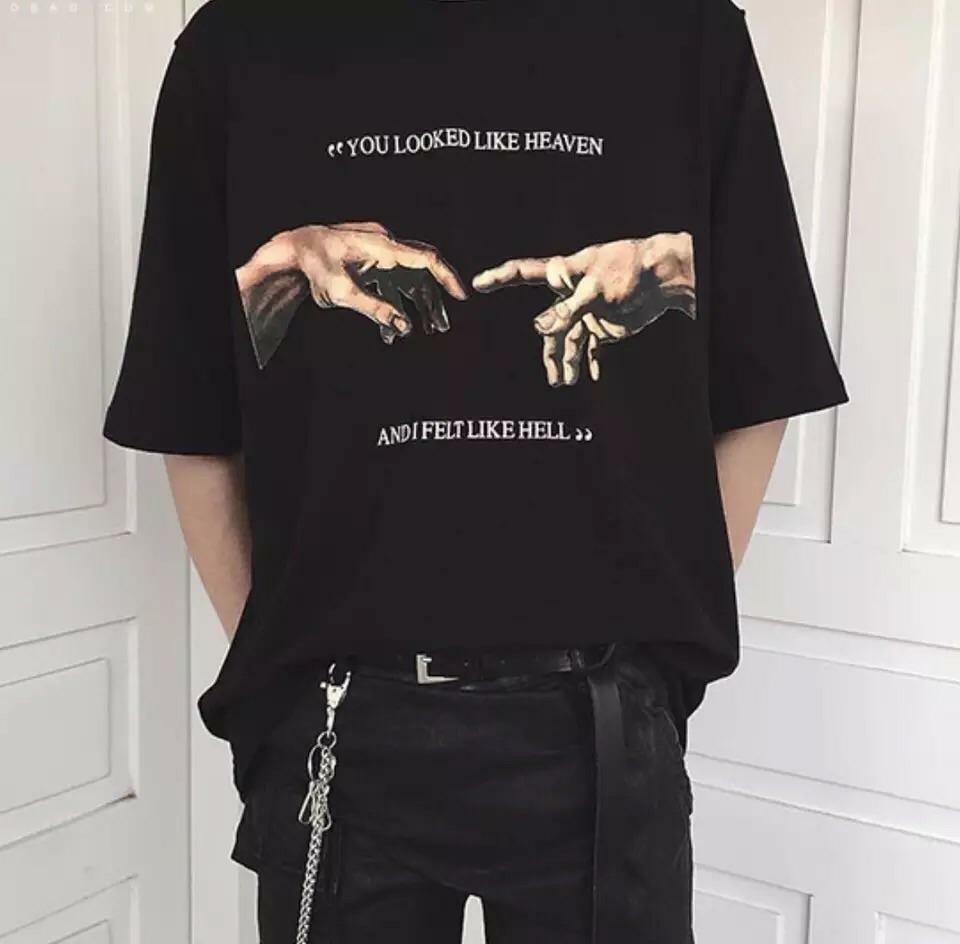 I FELT LIKE HELL T-SHIRT - Y2K Grunge, 90s Fashion, Retro Style, Gothic Y2K,