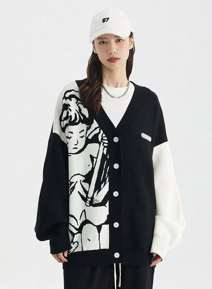 ICONSLAB 'Singing Angel' Cardigan - Y2K Summer, 90s Grunge, Retro Goth, Pastel Goth, Y