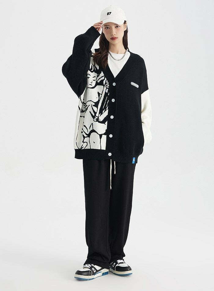 ICONSLAB 'Singing Angel' Cardigan - Y2K Summer, 90s Grunge, Retro Goth, Pastel Goth, Y