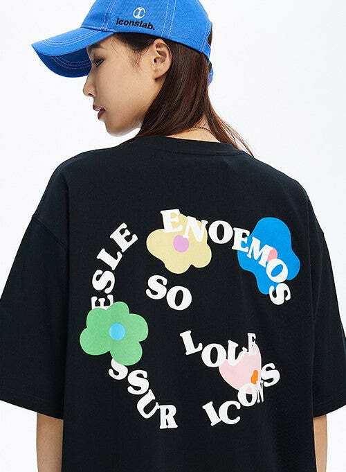 ICONSLAB Flower Garden Tee - Y2K Summer Grunge, 90s Retro, Pastel Goth, Baby Tees Y2K Fashion