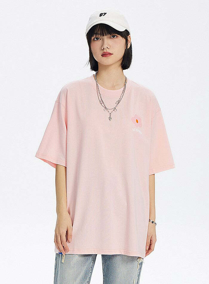 ICONSLAB Flower Garden Tee - Y2K Summer Grunge, 90s Retro, Pastel Goth, Baby Tees Y2K Fashion
