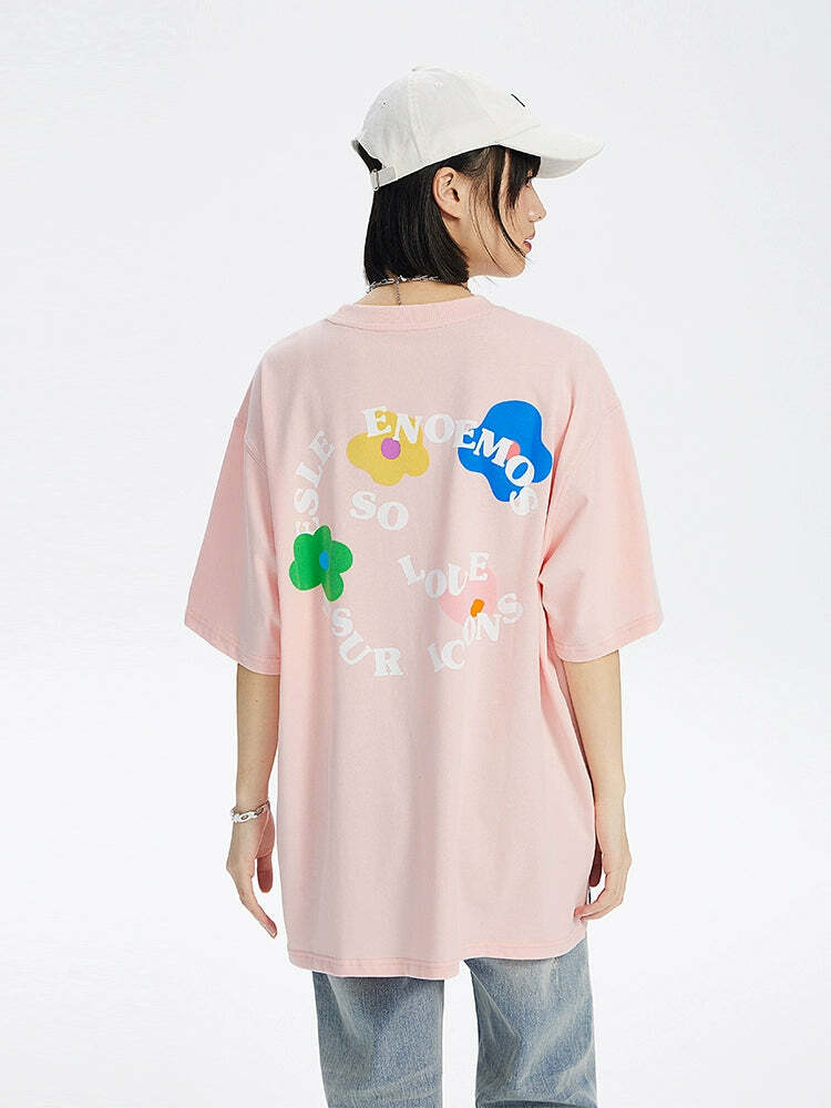 ICONSLAB Flower Garden Tee - Y2K Summer Grunge, 90s Retro, Pastel Goth, Baby Tees Y2K Fashion