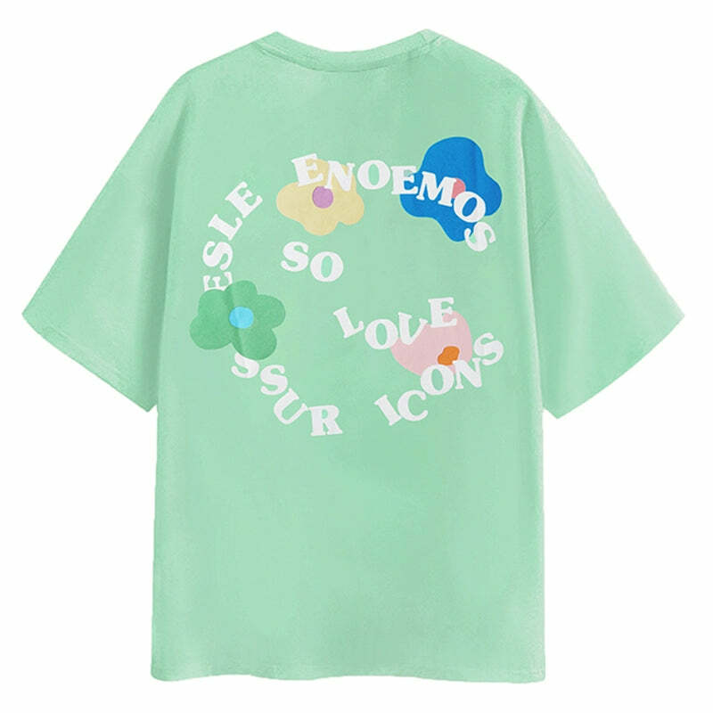 ICONSLAB Flower Garden Tee - Y2K Summer Grunge, 90s Retro, Pastel Goth, Baby Tees Y2K Fashion