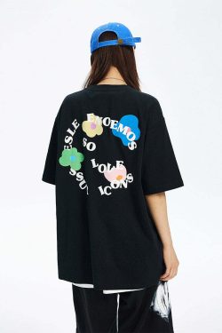 ICONSLAB Flower Garden Tee - Y2K Summer Grunge, 90s Retro, Pastel Goth, Baby Tees Y2K Fashion