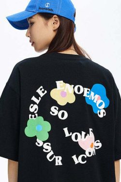 ICONSLAB Flower Garden Tee - Y2K Summer Grunge, 90s Retro, Pastel Goth, Baby Tees Y2K Fashion