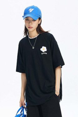ICONSLAB Flower Garden Tee - Y2K Summer Grunge, 90s Retro, Pastel Goth, Baby Tees Y2K Fashion