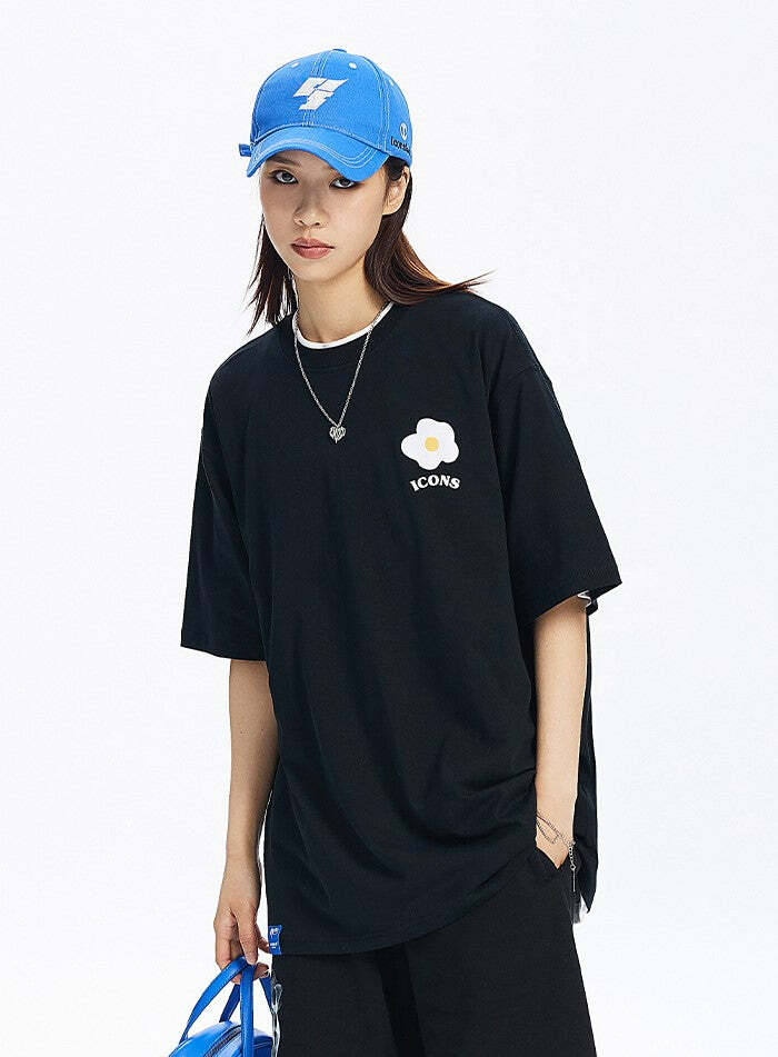 ICONSLAB Flower Garden Tee - Y2K Summer Grunge, 90s Retro, Pastel Goth, Baby Tees Y2K Fashion