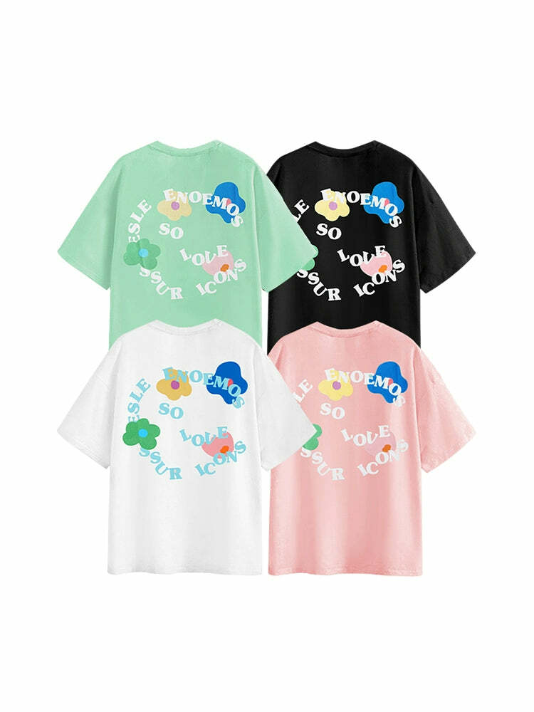 ICONSLAB Flower Garden Tee - Y2K Summer Grunge, 90s Retro, Pastel Goth, Baby Tees Y2K Fashion