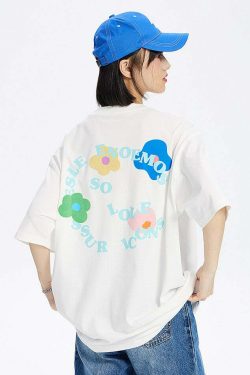 ICONSLAB Flower Garden Tee - Y2K Summer Grunge, 90s Retro, Pastel Goth, Baby Tees Y2K Fashion