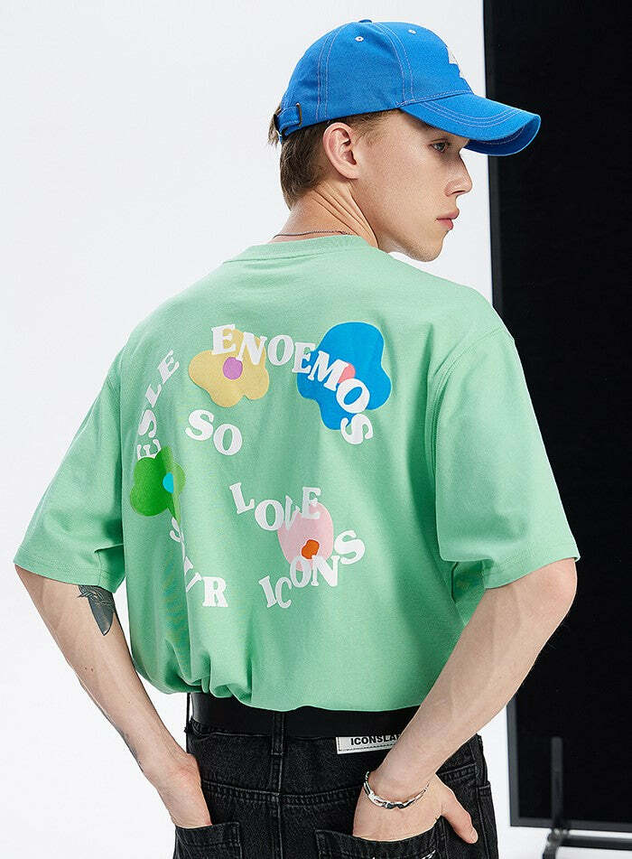ICONSLAB Flower Garden Tee - Y2K Summer Grunge, 90s Retro, Pastel Goth, Baby Tees Y2K Fashion