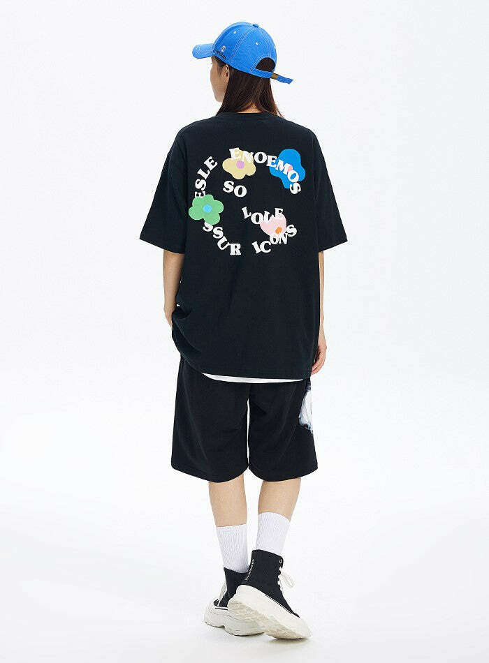 ICONSLAB Flower Garden Tee - Y2K Summer Grunge, 90s Retro, Pastel Goth, Baby Tees Y2K Fashion