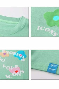 ICONSLAB Flower Garden Tee - Y2K Summer Grunge, 90s Retro, Pastel Goth, Baby Tees Y2K Fashion