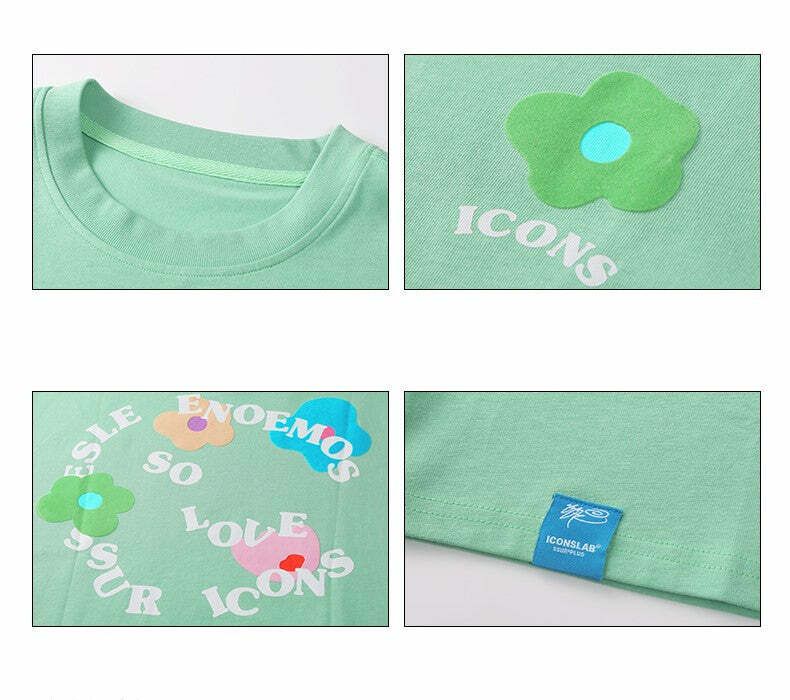 ICONSLAB Flower Garden Tee - Y2K Summer Grunge, 90s Retro, Pastel Goth, Baby Tees Y2K Fashion