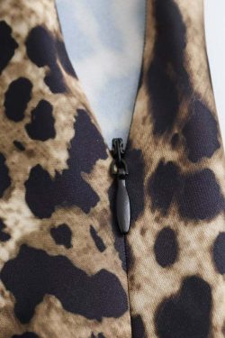 Ikhlas Leopard Print Maxi Skirt - Y2K Summer Grunge, 90s Fashion, Retro Y2K Outfits