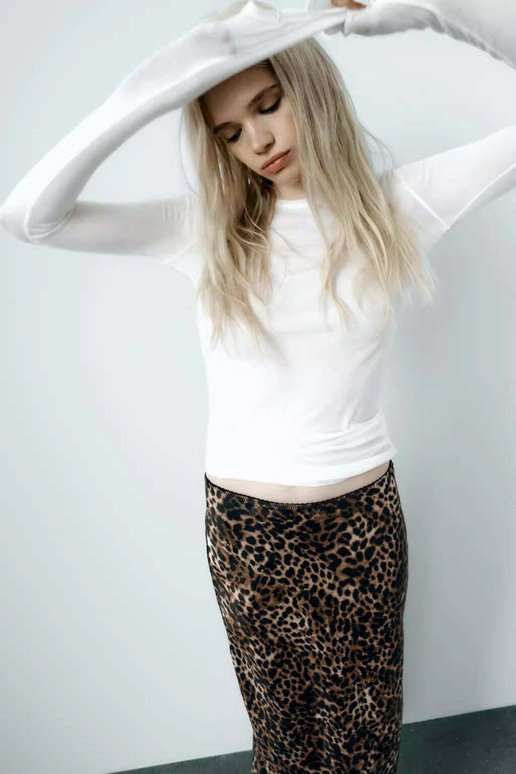 Ikhlas Leopard Print Maxi Skirt - Y2K Summer Grunge, 90s Fashion, Retro Y2K Outfits