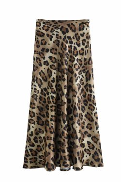 Ilia Leopard Print Maxi Skirt - Y2K Summer Grunge Outfit, 90s Fashion, Retro Style, Y2K Skirt