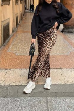 Ilia Leopard Print Maxi Skirt - Y2K Summer Grunge Outfit, 90s Fashion, Retro Style, Y2K Skirt